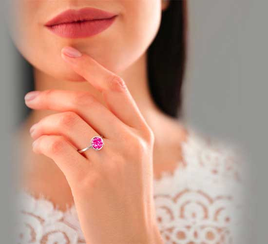 Bague de fiançailles saphir rose